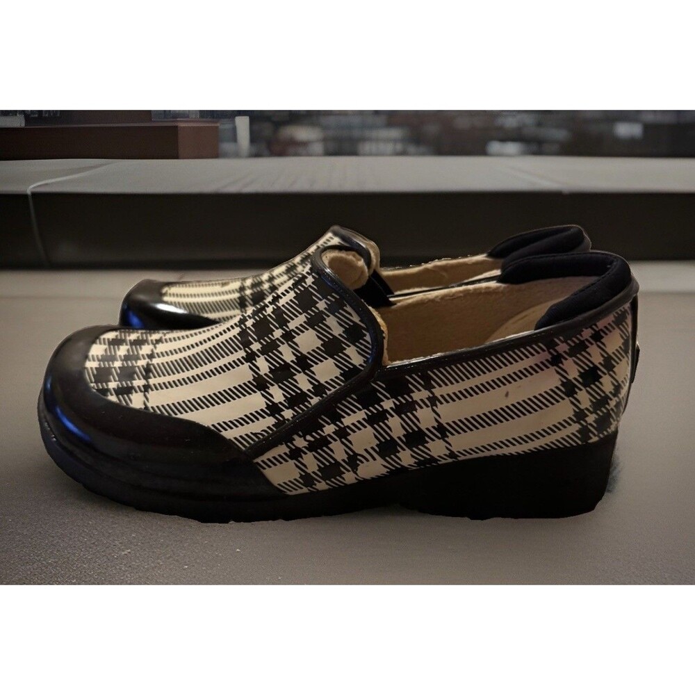 EUC Sperry Top-Sider Pelican Waterproof Slip On Rain Shoes Plaid Women 6 W/BOX